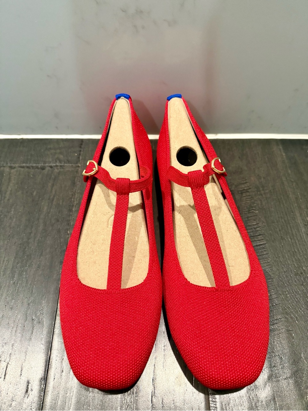 ✨NIB- Rothy’s The T-Strap Mary Jane, Red Crisp- Size 7 ✨